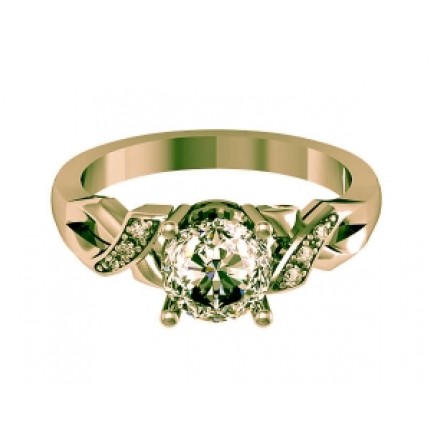 Кольцо с крупным камнем и дорожками камней Os 1550
