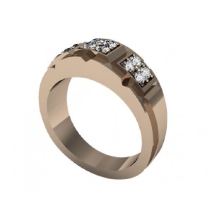 Кольцо с дорожками камней Os 3045