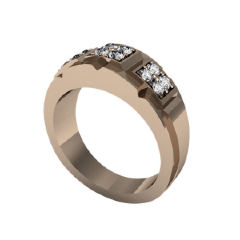 Кольцо с дорожками камней Os 3045