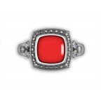 Кольцо с крупным камнем в обрамлении мелких камней Os 7017