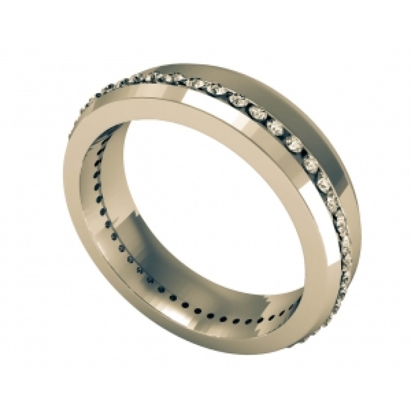 Кольцо с дорожкой камней по кругк Os 2097