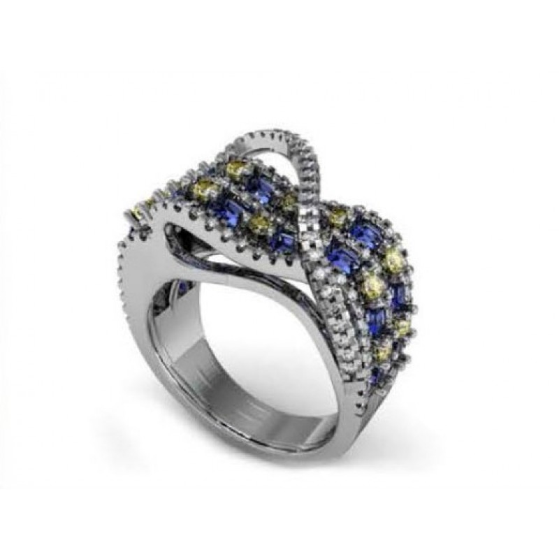 Кольцо с дорожками камней Os 1240