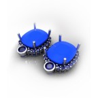 Серьги с крупным камнем в обрамлении мелких камней Os 4077