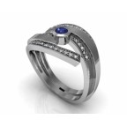 Кольцо с крупным камнем и дорожками камней Os 3069