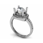 Кольцо с крупным камнем в обрамлении мелких камней Os 7164