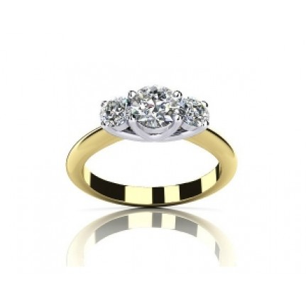 Кольцо двухцветное с крупными камнями Os 2714