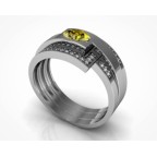 Кольцо с крупным камнем и дорожками камней Os 3033