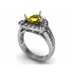 Кольцо с крупным камнем в обрамлении мелких камней Os 7157