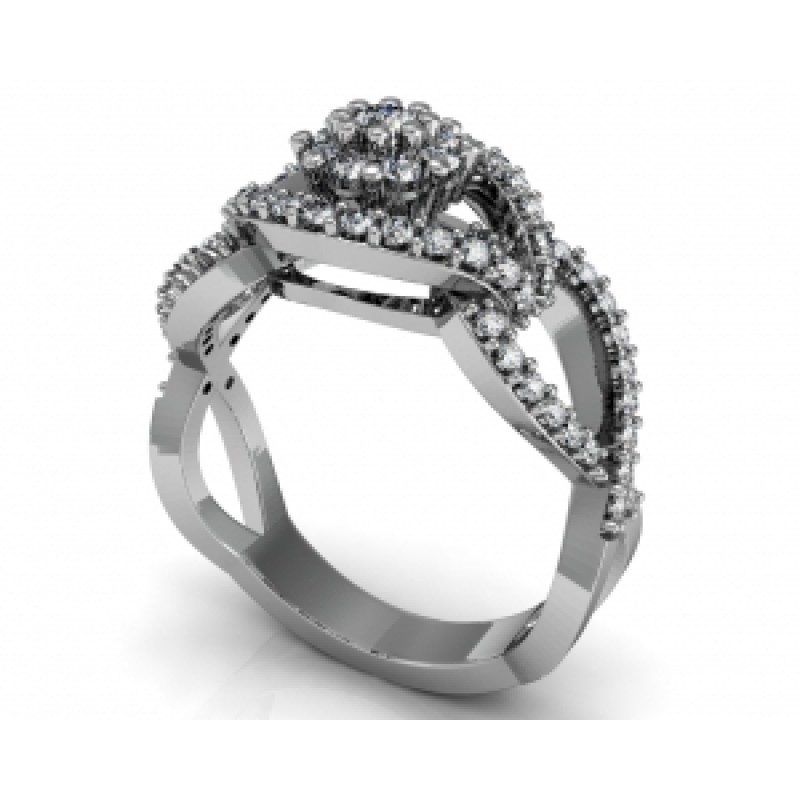 Кольцо с дорожками камней Os 2594