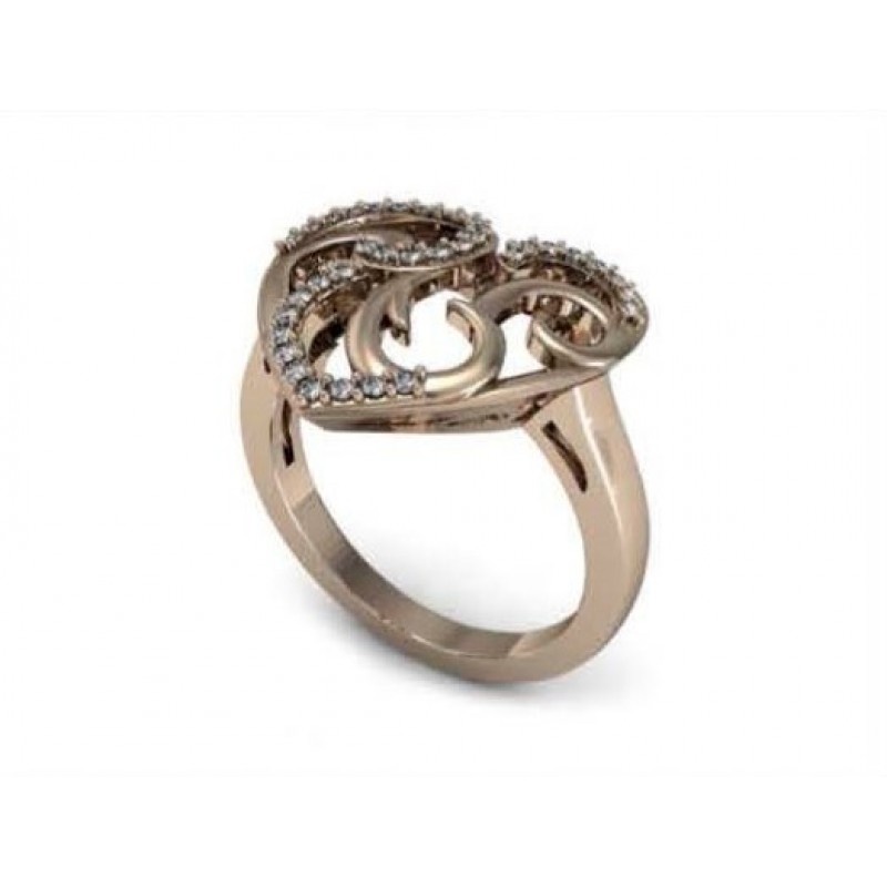 Кольцо Сердце ажурное Os 7022