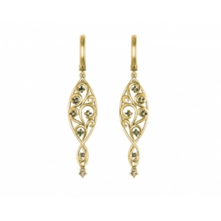 Серьги висячие ажурные с камнями Os 4032