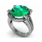 Кольцо с крупным камнем и дорожками камней Os 3071