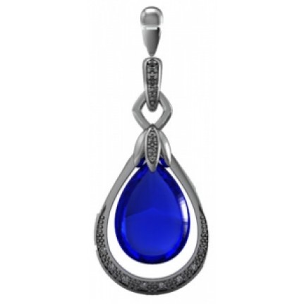 Подвеска с крупным камнем и дорожкой камней Os 1697