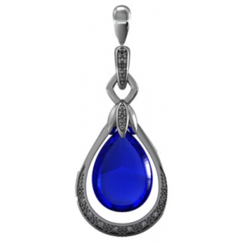 Подвеска с крупным камнем и дорожкой камней Os 1697