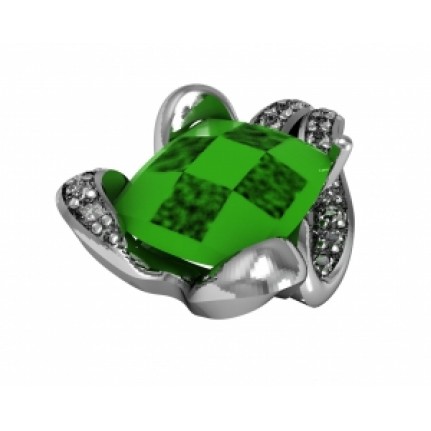 Подвеска с крупным камнем и дорожками камней Os 1477