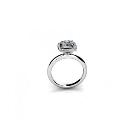 Кольцо с крупным камнем в обрамлении мелких камней Os 2566