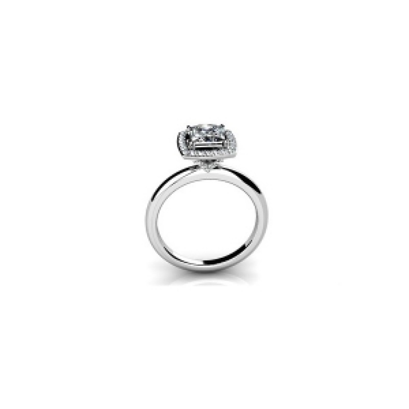 Кольцо с крупным камнем в обрамлении мелких камней Os 2566