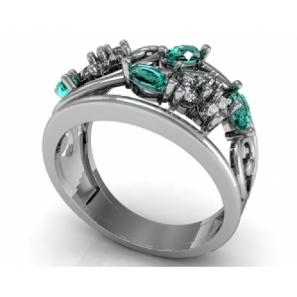 Кольцо ажурное с камнями Os 7083