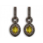 Серьги с крупным камнем в обрамлении мелких камней Os 4016