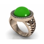 Кольцо с крупным камнем в обрамлении мелких камней Os 3074