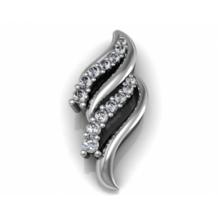 Подвеска Волна с дорожками камней Os 1747