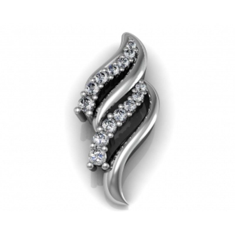 Подвеска Волна с дорожками камней Os 1747