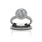 Кольцо двойное с крупным камнем в обрамлении мелких камней Os 2702