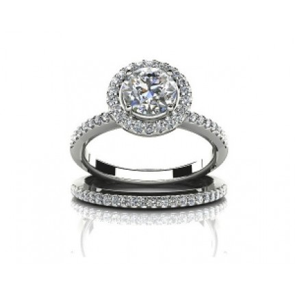 Кольцо двойное с крупным камнем в обрамлении мелких камней Os 2702