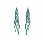 Серьги висячие с дорожками камней Os 4034