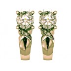 Серьги с крупным камнем и дорожкой камней Os 1555