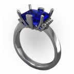 Кольцо с крупным камнем и дорожками камней Os 7204