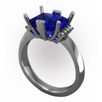 Кольцо с крупным камнем и дорожками камней Os 7204