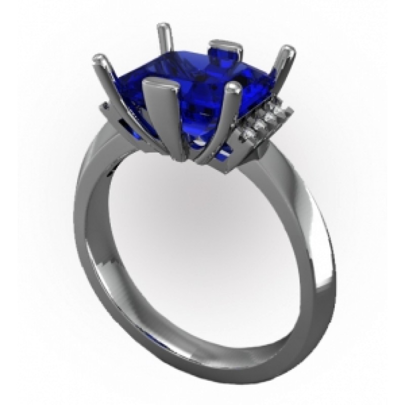 Кольцо с крупным камнем и дорожками камней Os 7204