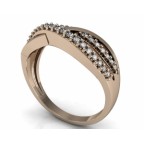 Кольцо Чалма с дорожками камней Os 2593