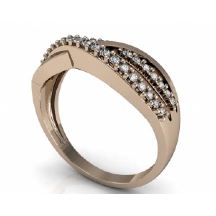 Кольцо Чалма с дорожками камней Os 2593