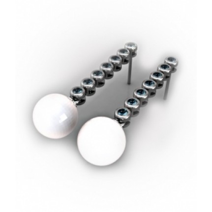 Висячие серьги - пусеты с жемчугом Os 4087