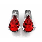 Серьги с крупным камнем и дорожками камней Os 4061