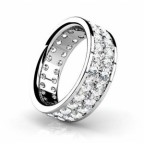 Кольцо с дорожками камней по кругу Os 2055