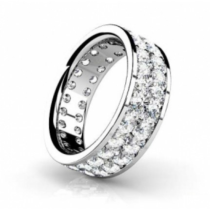 Кольцо с дорожками камней по кругу Os 2055