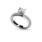 Кольцо с крупным камнем и дорожками камней Os 2656