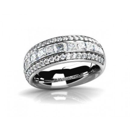 Обручальное кольцо с тремя дорожками камней Os 2158