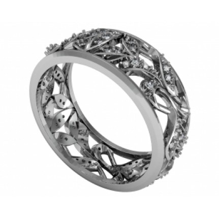 Кольцо ажурное с дорожками камней Os 2140