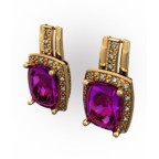 Серьги с крупным камнем в обрамлении мелких камней Os 4069