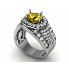 Кольцо с крупным камнем и дорожками камней Os 7160